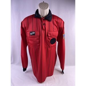 Official Sports Men’s USSF Pro Long Sleeve Referee Shirt Red Large USA Patch